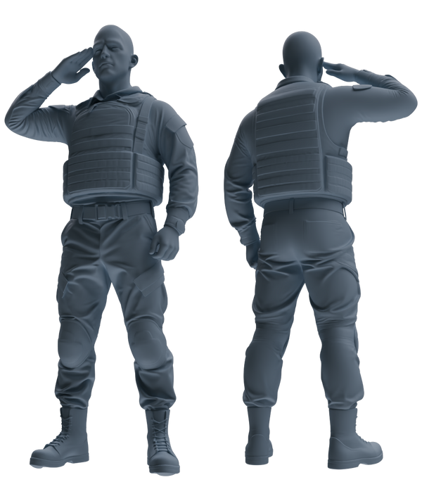MRY-SFW SSTR029 Miniatures Soldier Model Kit 1993 Mogadishu Black Hawk Helicopter Soldier Saluting Six-Person Group