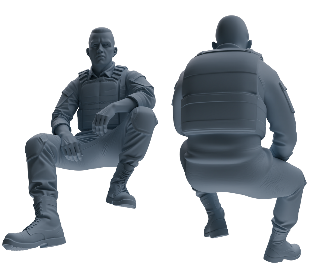 MRY-SFW SSTR035 Miniatures Soldier Model Kit 1993 Mogadishu Black Hawk Helicopter Soldier Resting Six-Person Group