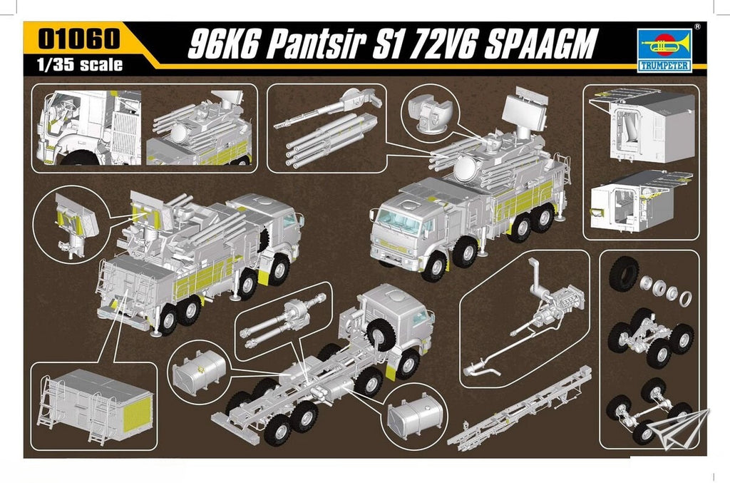 Trumpeter 1/35 01060 Russian Combat Vehicle Of 96K6 Pantsir-S1 ADMGS Model