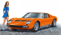 Hasegawa 20423 1971 Lamborghini Miura P400 SV W/ Girl Figure model kit 1/24