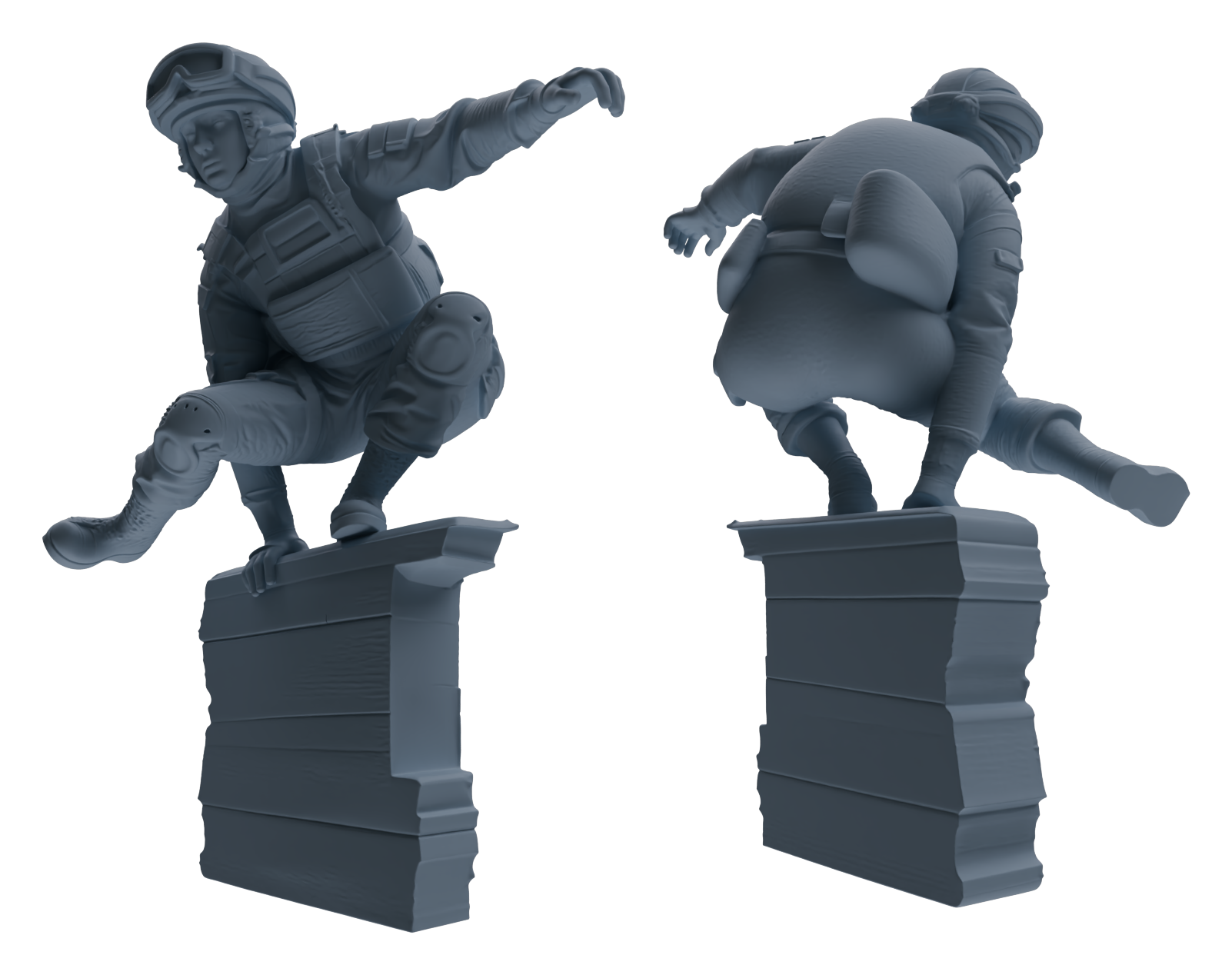Detail view of MRY-SFW LYGR627 Modern Airborne Division Seven-Person Training Model