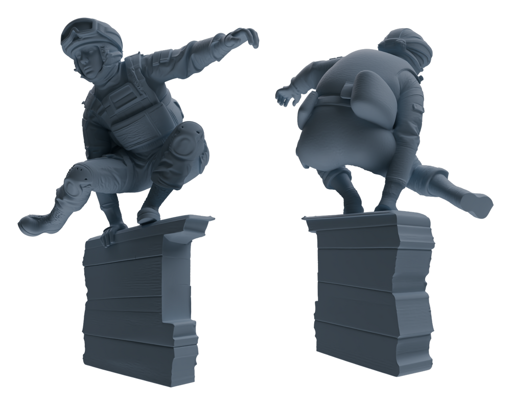 Detail view of MRY-SFW LYGR627 Modern Airborne Division Seven-Person Training Model