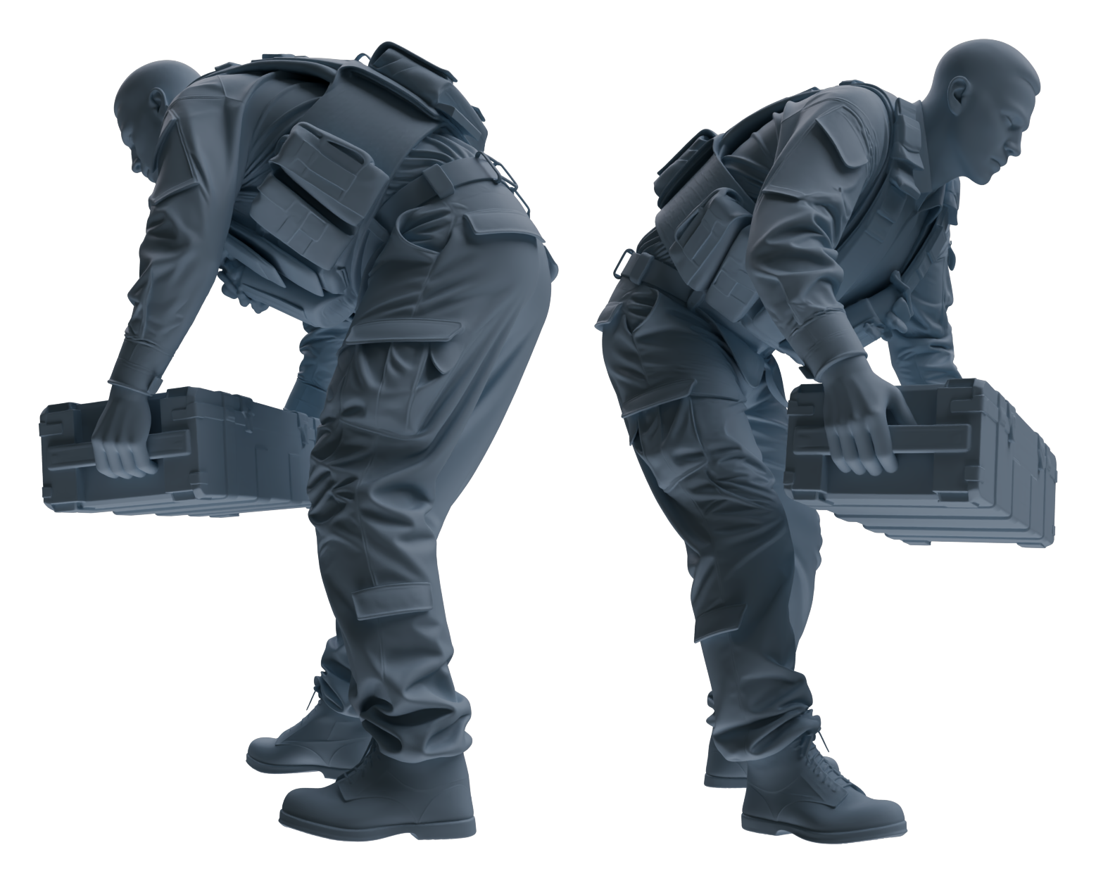 Detail view of MRY-SFW LYGR625 Modern U.S. Army Seven-Person Carrying Model
