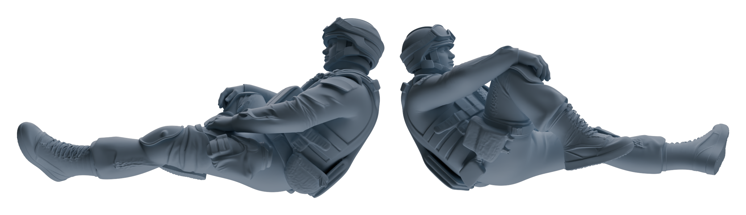 Detail view of MRY-SFW LYGR629 Modern Airborne Division Seven-Person Daily Routine 3 Model