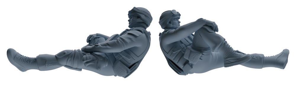 Detail view of MRY-SFW LYGR629 Modern Airborne Division Seven-Person Daily Routine 3 Model