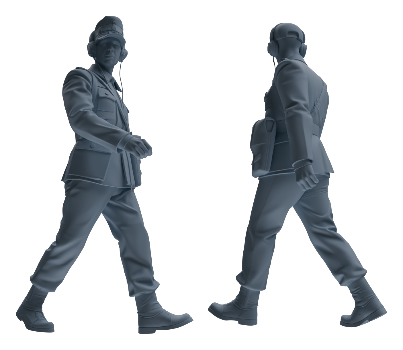 Detail view of MRY-SFW LYGR650 WWII Mine Soldier Seven-Person Daily Routine 2 Model