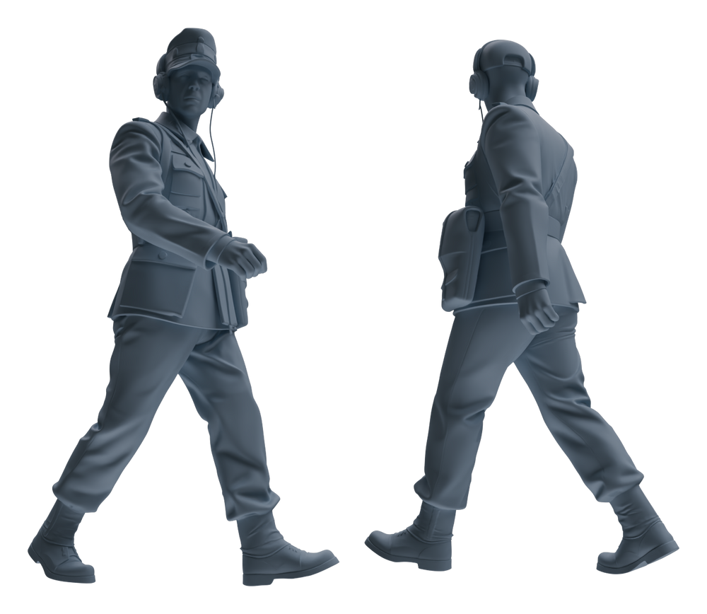 Detail view of MRY-SFW LYGR650 WWII Mine Soldier Seven-Person Daily Routine 2 Model