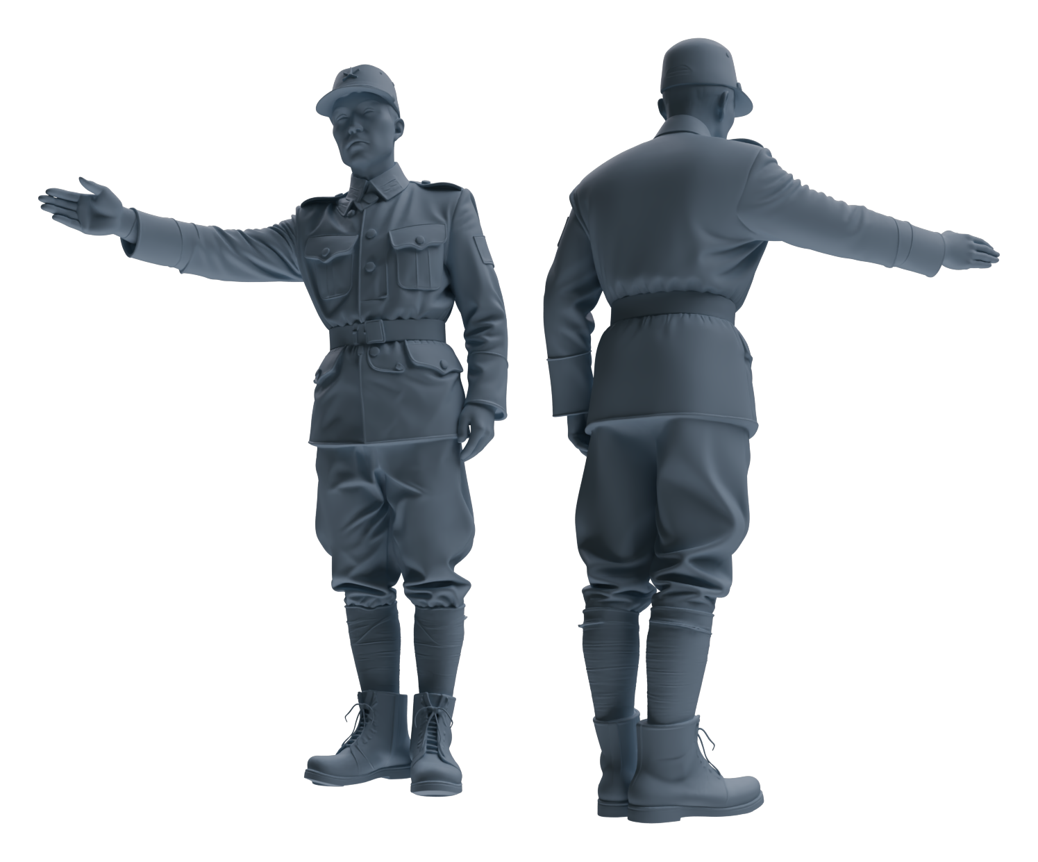Detail view of MRY-SFW LYGR636 WWII Japanese Army Seven-Person Daily Routine 2 Model