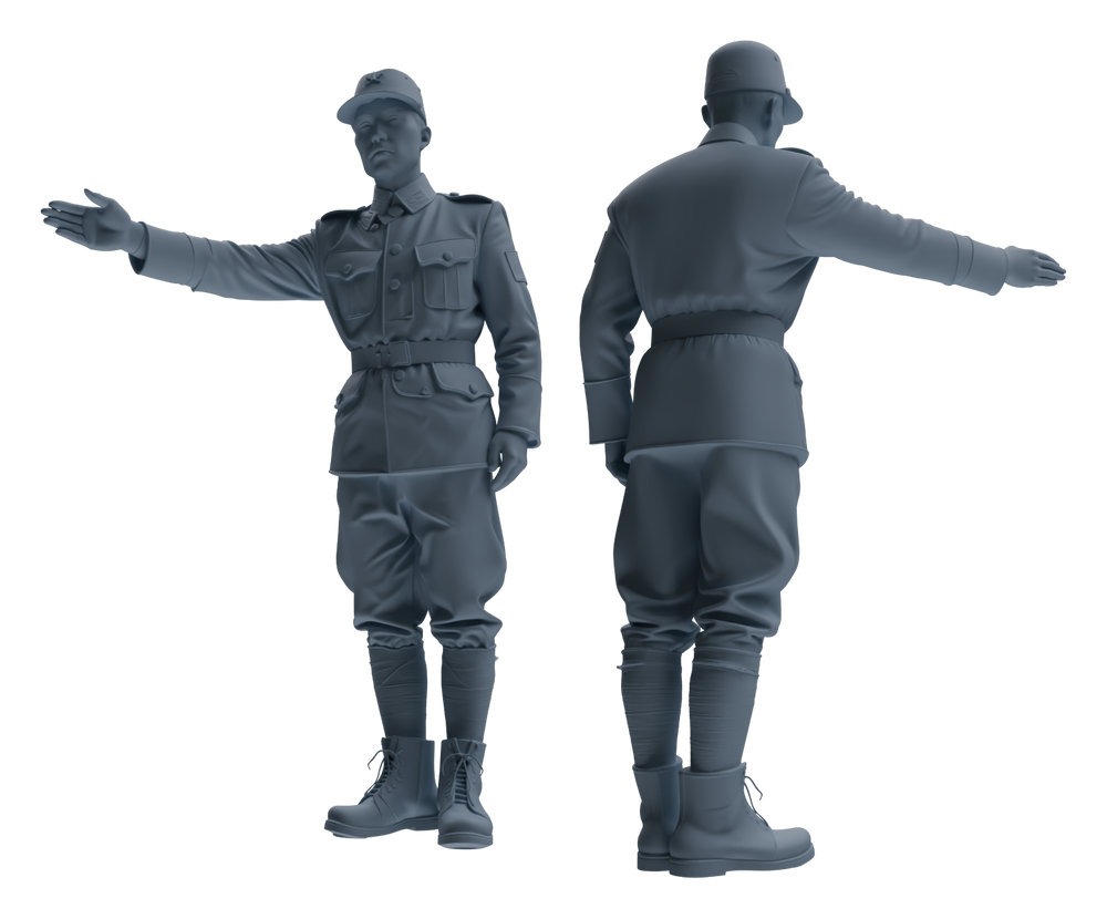 Detail view of MRY-SFW LYGR636 WWII Japanese Army Seven-Person Daily Routine 2 Model