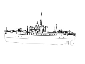 RHWS015S Isles-Cllass, HMS Liscomb Full Hull