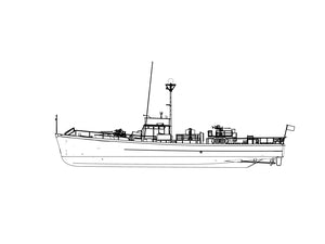 RHWS007S PC-461 Class Submarine Chaser Full Hull