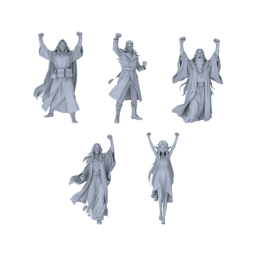 MRY-SFW LYGR085 medieval priest demon mage elf vampire celebration movement magic theme war chess resin white model fantasy theme theme war chess miniature soldier scene character figure hand painted 3D Printed Resin Model Kit by SSMODEL