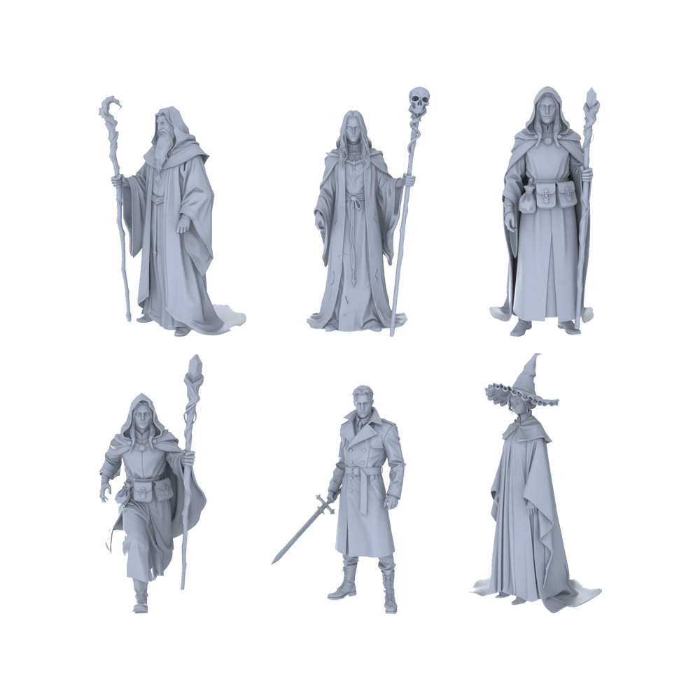 MRY-SFW LYGR086 medieval priest demon mage elf vampire standing pose magic theme war chess resin white model fantasy theme theme war chess miniature soldier scene character figure hand painted 3D Printed Resin Model Kit by SSMODEL