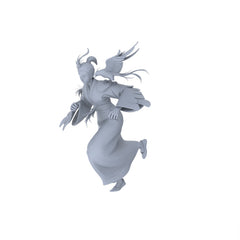 Detail view of MRY-SFW LYGR088 Chinese style character running pose resin white model miniature soldier scene character figure hand painted Model
