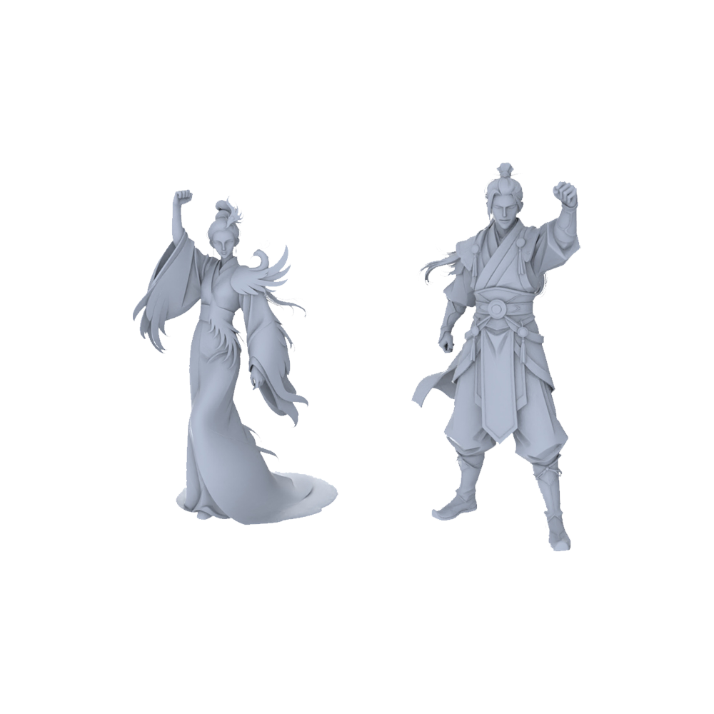 MRY-SFW LYGR089 Chinese style character celebration pose resin white model miniature soldier scene character figure hand painted 3D Printed Resin Model Kit by SSMODEL