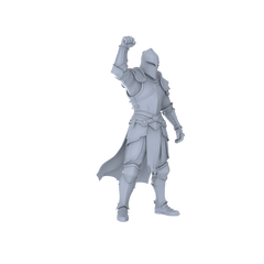 Detail view of MRY-SFW LYGR092 Medieval knight celebration pose resin white model miniature soldier scene character figure hand painted Model