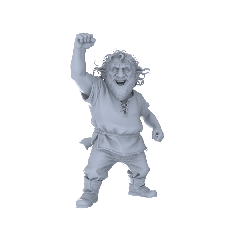 Detail view of MRY-SFW LYGR093 Medieval knight celebration pose2 resin white model miniature soldier scene character figure hand painted Model