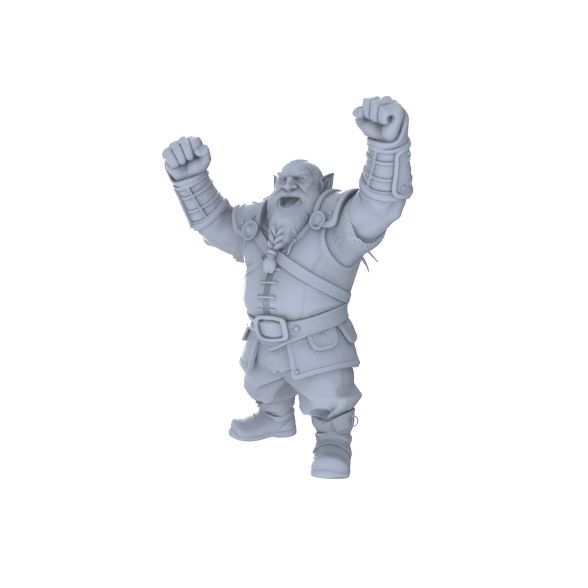 Detail view of MRY-SFW LYGR093 Medieval knight celebration pose2 resin white model miniature soldier scene character figure hand painted Model