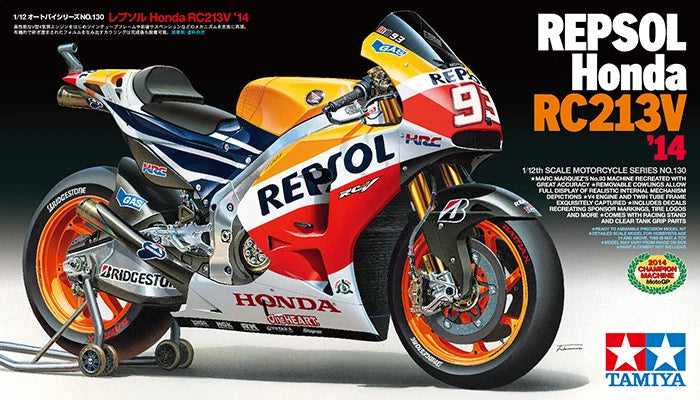 Tamiya 14130 1/12 Scale Model Kit Repsol Honda RC213V '14 GP Champion Marquez