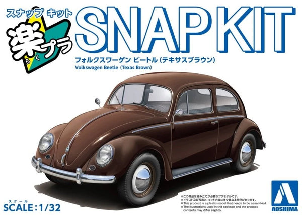 Aoshima AO-06804 1/32 Model Car Snap Kit 20-TB VW Volkswagen Beetle Texas Brown