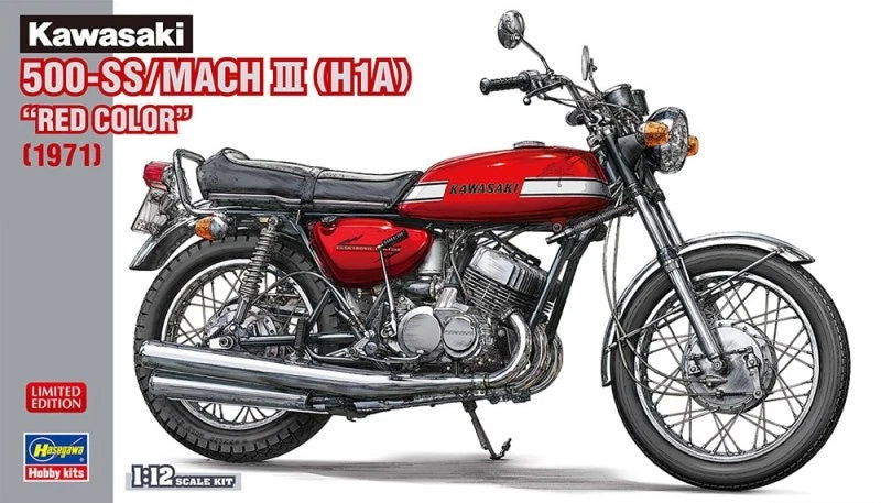 Hasegawa 21775 1/12 Scale Model Kit Kawasaki H1A Mach III 500-SS 1971 Red Color