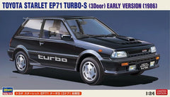 Hasegawa 20687 1/24 Scale Model Car Kit Toyota Starlet EP71 Turbo-S 3 Door 1986