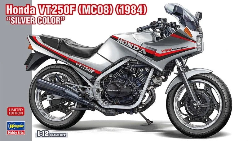Hasegawa 21771 1/12 Scale Model Kit Honda VT250F (MC08)1984 Silver Color Edition