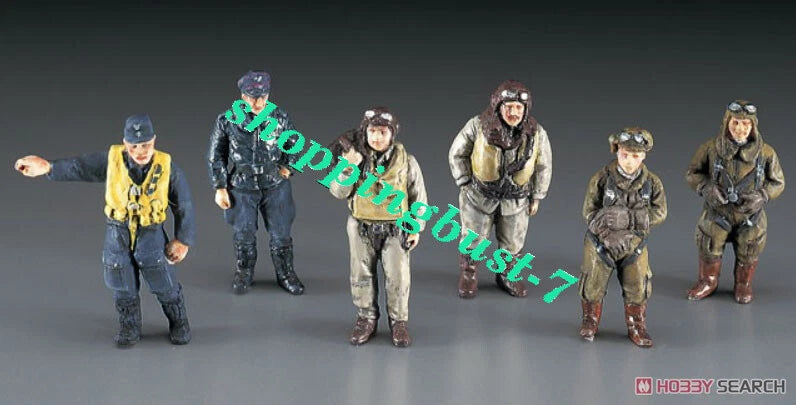 Hasegawa 1/48 WW.II Pilot Figure Set (Japanese German U.S/British Pilot Figures) 36107