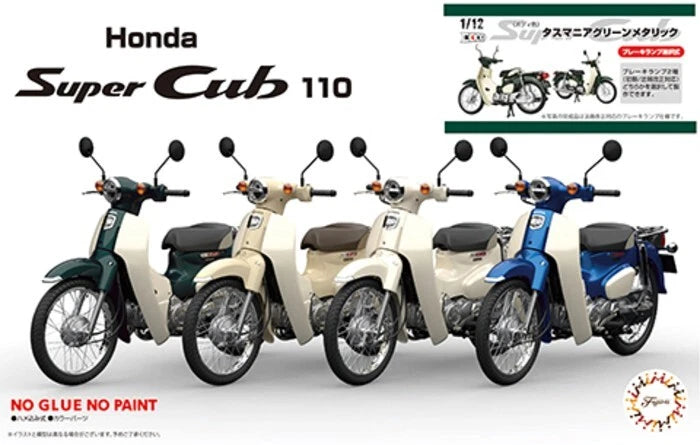 Fujimi 14197 B-NX-No7 Honda Super Cub110 (Tasmania Green Metallic) 1/12