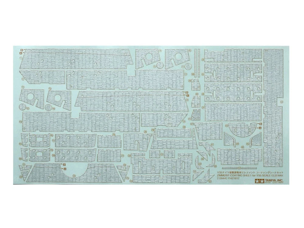 TAMIYA 12644 Zimmerit Coating Sheet Parts Kit Elefant 1/35 Scale