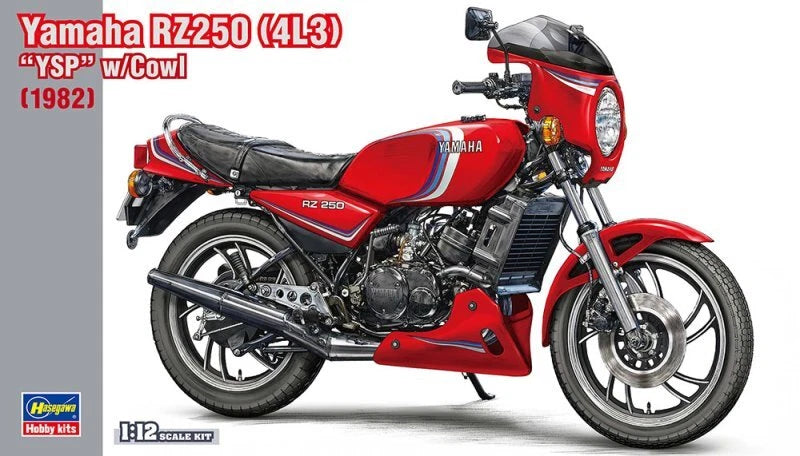 Hasegawa 21770 1/12 Scale Model Kit Yamaha RZ250 (4L3) w/Cowl YSP Color 1982