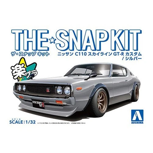 Aoshima 1/32 AO-06682 Snap Nissan C110 Skyline GT-R Custom (Silver)  No.18-Sp1