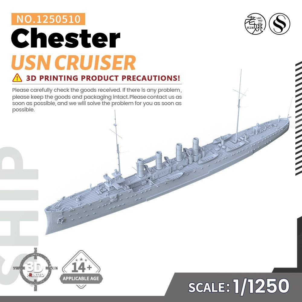 SSMODEL SS1250510 1/1250 Military Model Kit USN Chester Cruiser — scale model kit