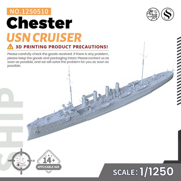 SSMODEL SS1250510 1/1250 Military Model Kit USN Chester Cruiser