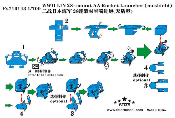Fivestar PE 1/700 WWII IJN 28-mount AA Rocket Launcher (no shield) FS710143