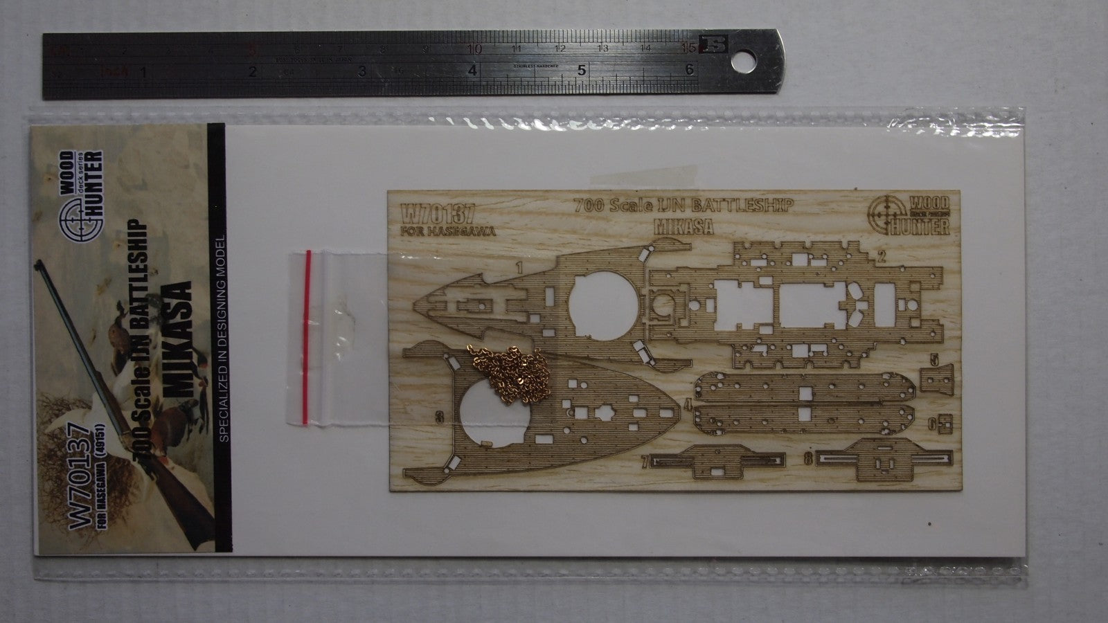 Hunter 1/700 IJN Battleship MIKASA wooden deck for Hasegawa 49151 - (W70137)