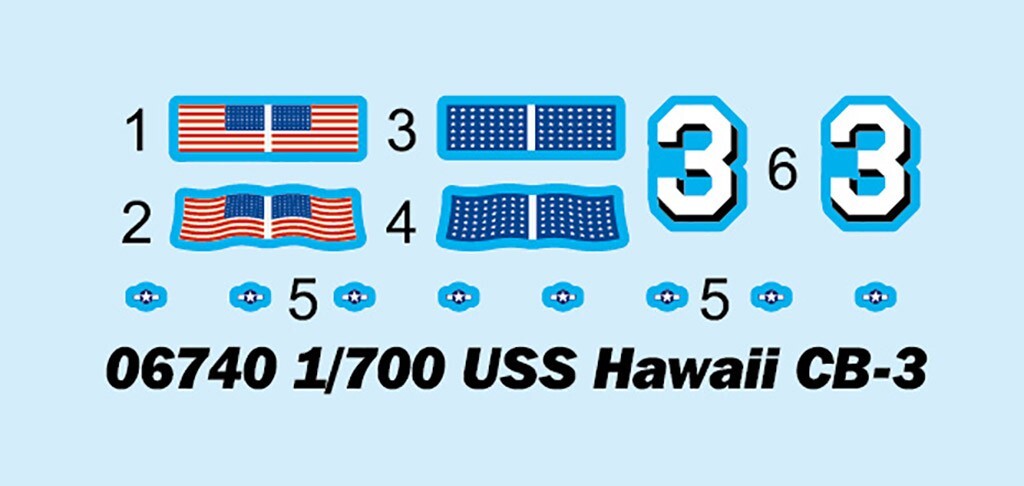 Trumpeter 06740 1/700 USS Cruiser Hawaii CB-3 — detail view 2