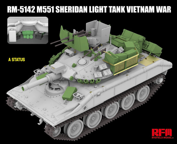 RYEFIELD 5142 1/35 M551 Sheridan Light Tank Vietnam War Model Kit