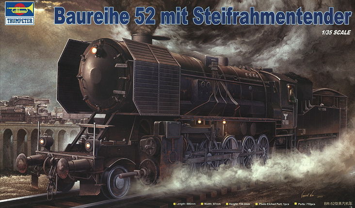 Trumpeter 00210 - 1/35 War Locomotive Series 52 (BR-52) with Rigid Frame — scale model kit