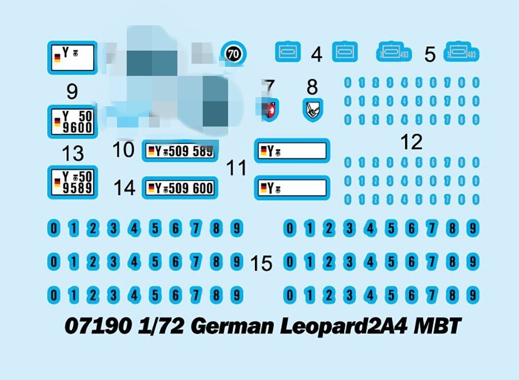 Trumpeter 07190 1/72 Scale German Leopard2A4 MBT Plastic Assembly Model Kits