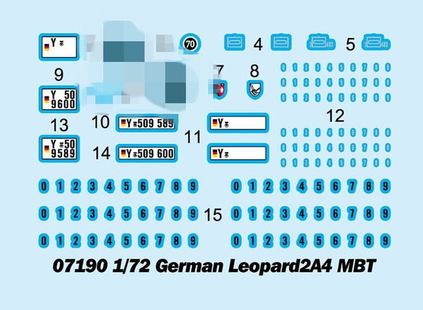 Trumpeter 07190 1/72 Scale German Leopard2A4 MBT Plastic Assembly Model Kits