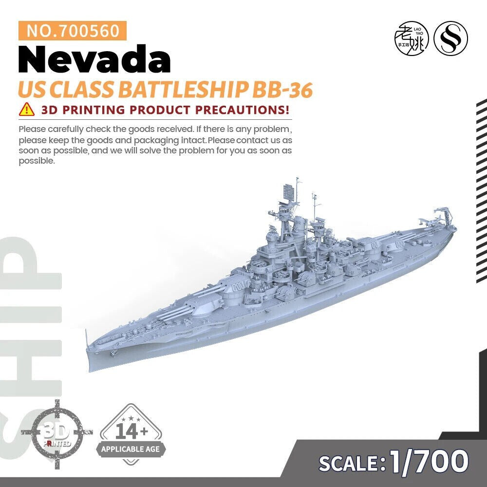 SSMODEL MRY-SFW SSC700560 1/700 Military Model Kit US Nevada Class Battleship BB-36