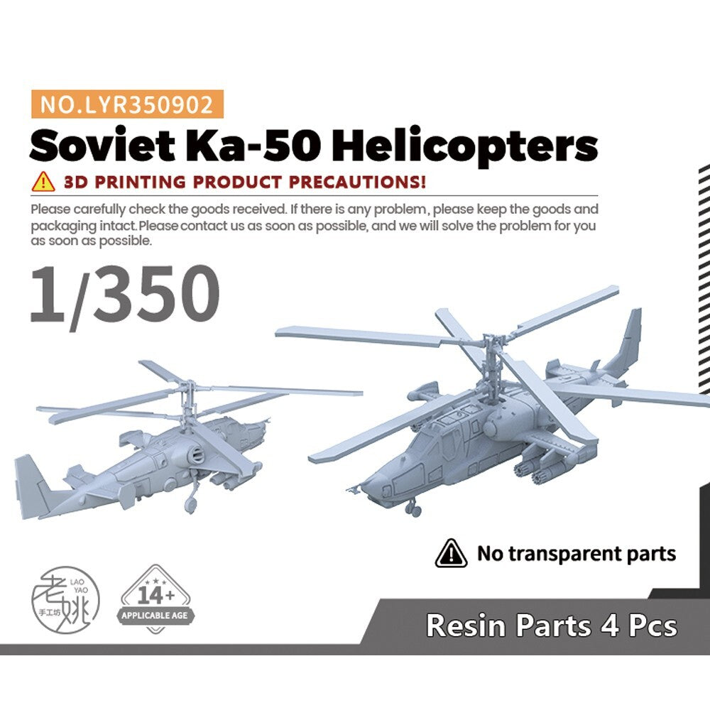 Yao's Studio LYR350902 1/350 Military Model Kit Soviet Ka-50 Helicopters 4pcs