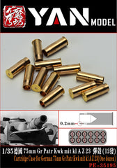 YAN PE-35195 1/35 Cartridge Case for 75mm Gr Patr Kwk mit kl A Z 23(One dozen)