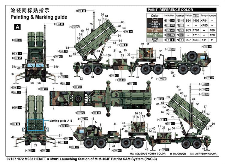 Trumpeter 07157 1/72 M983 HEMTT/M901 Launching MIM-104F Patriot SAM System PAC-3 — detail view 3