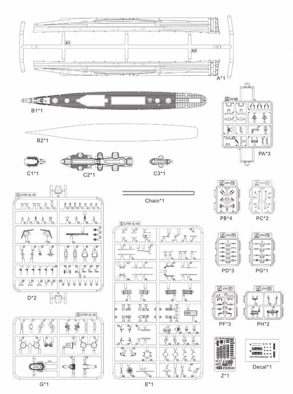 VERYFIRE VF700920 1/700 USS CLEVELAND CL-55 U.S.NAVY LIGHT CRUISER