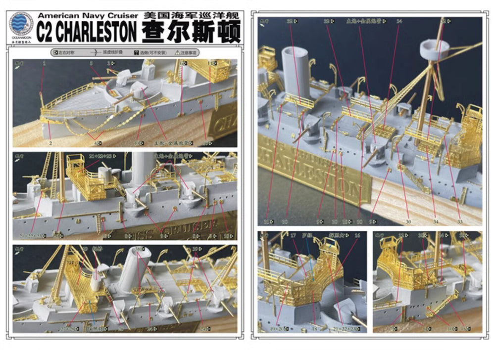 SSMODEL Resin Model 1/700 Amerlcan Navy Cruiser-C2 CHARLESTON WM03546 ...