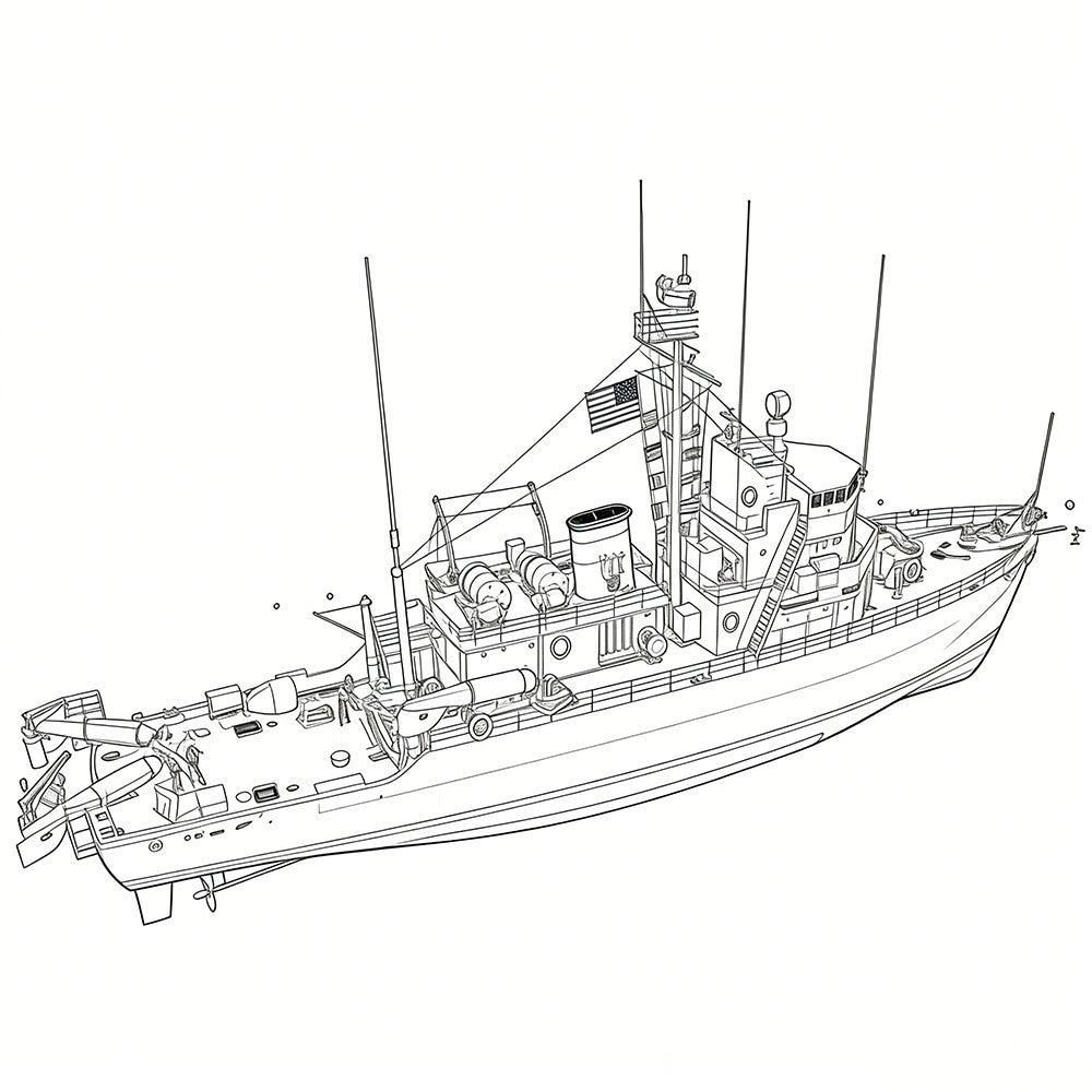 SSMODEL SSC200160 1/200 US Navy Aggressive CLass Minesweeper Full Hull