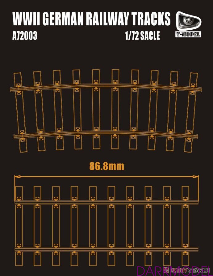 T-MODEL A72003 1/72 German Railway Tracks (4 Pieces = 35cm) — scale model kit