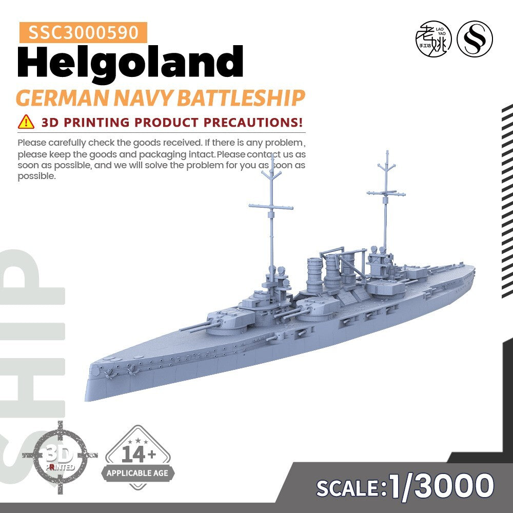 SSMODEL SSC3000590 1/3000 Military Model Kit German Navy Helgoland Battleship